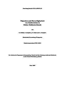 Bild der Titelseite der Publikation: Migration und Bioverfügbarkeit von Radiocäsium in Böden Süddeutschlands