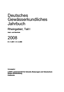 Bild der Titelseite der Publikation: Deutsches Gewässerkundliches Jahrbuch - Rheingebiet Teil I, 2008