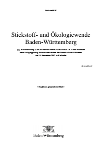Bild der Titelseite der Publikation: Stickstoff- und Ökologiewende Baden-Württemberg
