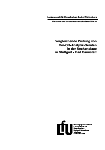 Bild der Titelseite der Publikation: Vergleichende Prüfung von Vor-Ort-Analytik-Geräten in der Neckartalaue in Stuttgart-Bad Canstatt