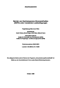 Bild der Titelseite der Publikation: Betrieb von Hochtemperatur-Brennstoffzellen (SOFC) unter transienten Lastbedingungen