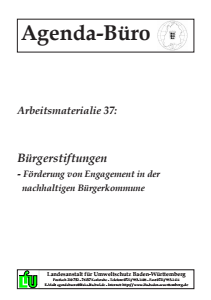 Bild der Titelseite der Publikation: Arbeitsmaterialie 037: Bürgerstiftungen
