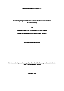 Bild der Titelseite der Publikation: Beschäftigungseffekte des Umweltschutzes in Baden-Württemberg