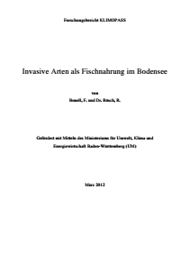 Bild der Titelseite der Publikation: Invasive Arten als Fischnahrung im Bodensee