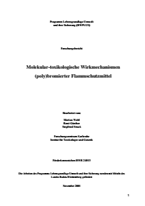 Bild der Titelseite der Publikation: Molekular-toxikologische Untersuchungen (poly)bromierter Flammschutzmittel