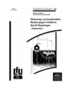 Bild der Titelseite der Publikation: Sicherung von bestehenden Bauten gegen Gefahren durch Deponiegas - Objektschutz