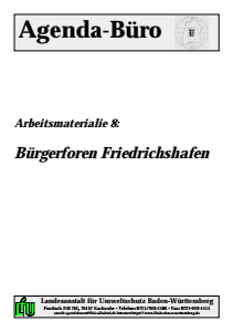 Bild der Titelseite der Publikation: Arbeitsmaterialie 008: Bürgerforen Friedrichshafen