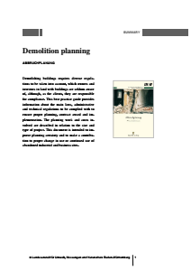 Bild der Titelseite der Publikation: Demolition planning