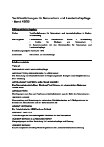 Bild der Titelseite der Publikation: Band 49/50 - Veröffentlichungen für Naturschutz und Landschaftspflege in Baden-Württemberg