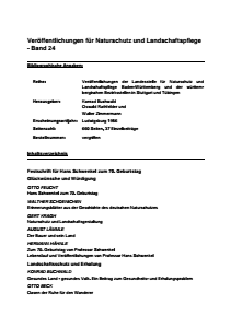 Bild der Titelseite der Publikation: Band 24 - Veröffentlichungen der Landesstelle für Naturschutz und Landschaftspflege Baden-Württemberg und der württembergischen Bezirksstellen in Stuttgart und Tübingen