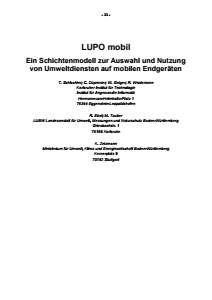 Bild der Titelseite der Publikation: LUPO mobil - Ein Schichtenmodell zur Auswahl und Nutzung von Umweltdiensten auf mobilen Endgeräten