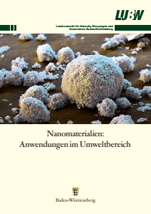 Bild der Titelseite der Publikation: Nanomaterialien: Anwendungen im Umweltbereich