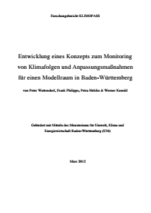Bild der Titelseite der Publikation: Monitoring von Klimafolgen in einem Modellraum