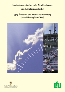 Bild der Titelseite der Publikation: Emissionsmindernde Maßnahmen im Straßenverkehr