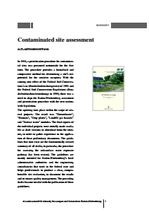 Bild der Titelseite der Publikation: Contaminated site assessment