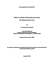 Bild der Titelseite der Publikation: Böden von Baden-Württemberg als Senke für klimarelevante Gase
