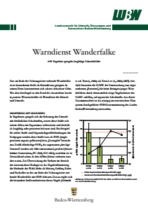 Bild der Titelseite der Publikation: Warndienst Wanderfalke - Vogeleier spiegeln langlebige Umwelt- Gifte