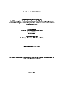 Bild der Titelseite der Publikation: Bodenbiologisches Monitoring: Verifizierung des Probenahmeschemas für Monitoringprogramme und Etablierung von Erwartungswerten für die Bodenbiodiversität in Auwaldhabitaten