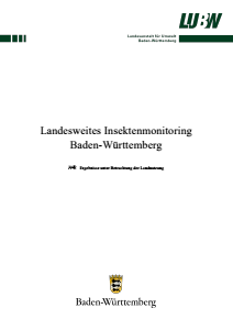 Bild der Titelseite der Publikation: Landesweites Insektenmonitoring Baden-Württemberg