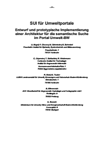 Bild der Titelseite der Publikation: SUI für Umweltportale - Entwurf und prototypische Implementierung einer Architektur für die semantische Suche im Portal Umwelt-BW