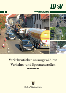 Bild der Titelseite der Publikation: Verkehrsstärken an ausgewählten Verkehrs- und Spotmesstellen. Auswertungen 2016