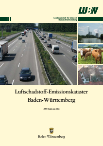 Bild der Titelseite der Publikation: Luftschadstoff-Emissionskataster Baden-Württemberg