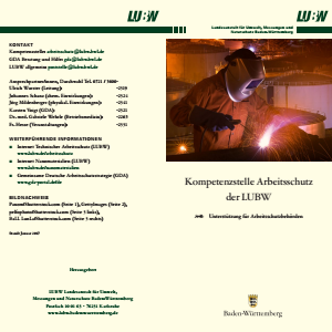 Bild der Titelseite der Publikation: Kompetenzstelle Arbeitsschutz der LUBW
