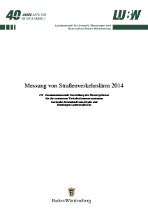 Bild der Titelseite der Publikation: Messung von Straßenverkehrslärm 2014