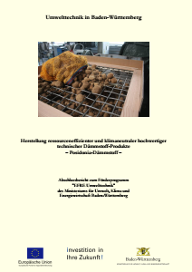 Bild der Titelseite der Publikation: Herstellung ressourceneffizienter und klimaneutraler hochwertiger technischer Dämmstoff-Produkte -Posidonia-Dämmstoff-