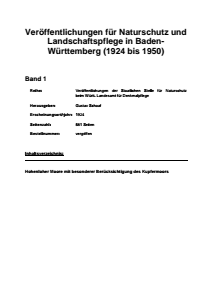 Bild der Titelseite der Publikation: Band 1 - Band 19 - Veröffentlichungen für Naturschutz und Landschaftspflege in Baden-Württemberg (nur Inhaltsverzeichnisse)