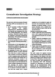 Bild der Titelseite der Publikation: Groundwater Investigation Strategy