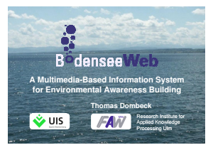 Bild der Titelseite der Publikation: BodenseeWeb - A Multimedia-Based Information System for Environmental Awareness Building