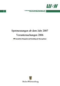 Bild der Titelseite der Publikation: Spotmessungen ab dem Jahr 2007 - Voruntersuchungen 2006