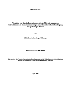 Bild der Titelseite der Publikation: Verhalten von Quecksilberemissionen bei der Mitverbrennung von Klärschlämmen in Kohlestaubfeuerungen unter besonderer Berücksichtigung des gasförmigen Anteils