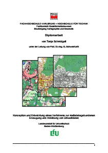 Bild der Titelseite der Publikation: Konzeption und Entwicklung eines Verfahrens zur maßstabsgebundenen Erzeugung und Abbildung von Umweltdaten