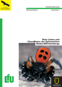 Bild der Titelseite der Publikation: Rote Listen und Checklisten der Spinnentiere Baden-Württembergs