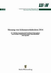 Bild der Titelseite der Publikation: Messung von Schienenverkehrslärm 2016