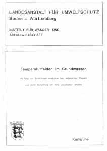 Bild der Titelseite der Publikation: Temperaturfelder im Grundwasser