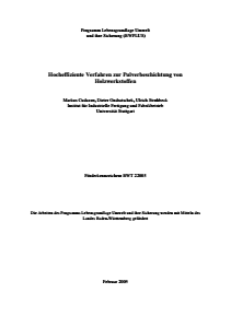 Bild der Titelseite der Publikation: Hocheffiziente Verfahren zur Pulverbeschichtung von Holzwerkstoffen