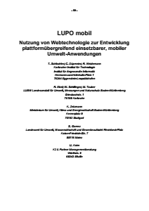 Bild der Titelseite der Publikation: LUPO mobil - Nutzung von Webtechnologie zur Entwicklung plattformübergreifend einsetzbarer, mobiler Umwelt-Anwendungen