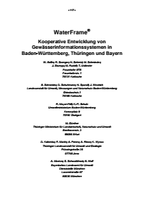 Bild der Titelseite der Publikation: WaterFrame® - Kooperative Entwicklung von Gewässerinformationssystemen in Baden-Württemberg, Thüringen und Bayern