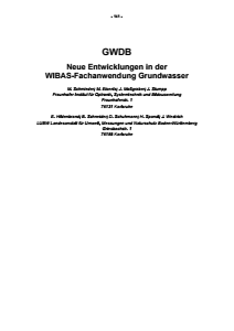 Bild der Titelseite der Publikation: GWDB - Neue Entwicklungen in der WIBAS-Fachanwendung Grundwasser