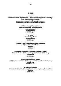 Bild der Titelseite der Publikation: ABR - Einsatz des Systems Ausbreitungsrechnung bei radiologischen Katastrophenschutzübungen