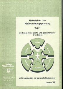 Bild der Titelseite der Publikation: Materialien zur Grünordnungsplanung Teil 1