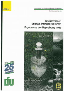 Bild der Titelseite der Publikation: Grundwasserüberwachungsprogramm. Ergebnisse der Beprobung 1999