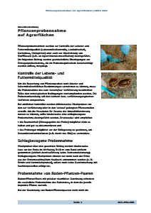 Bild der Titelseite der Publikation: Pflanzenprobennahme  auf Agrarflächen