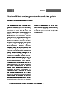 Bild der Titelseite der Publikation: Baden-Württemberg contaminated site guide