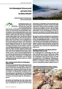 Bild der Titelseite der Publikation: Der Nationalpark Schwarzwald und seine Arten im (Klima-)Wandel