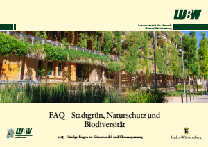 Bild der Titelseite der Publikation: FAQ – Stadtgrün, Naturschutz und Biodiversität