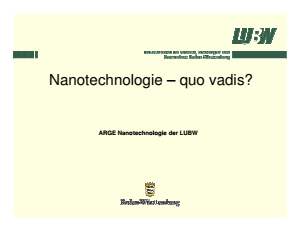 Bild der Titelseite der Publikation: Nano_quo_vadis